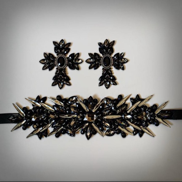 Accessories - Elegant Black and Gold Women's Accessory Set  handmade